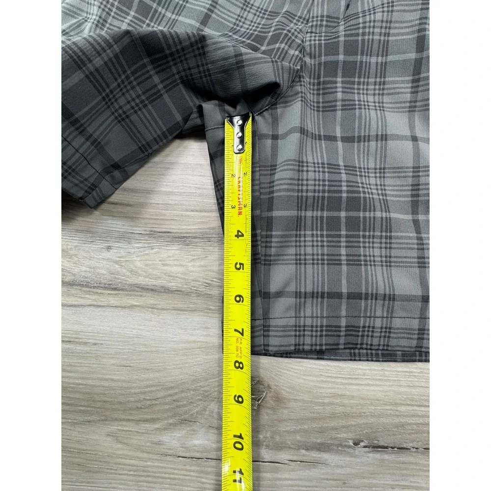 Nike Golf Mens Dri-FIT Plaid Shorts Grey Black Size 30 Performance‎ Activewear